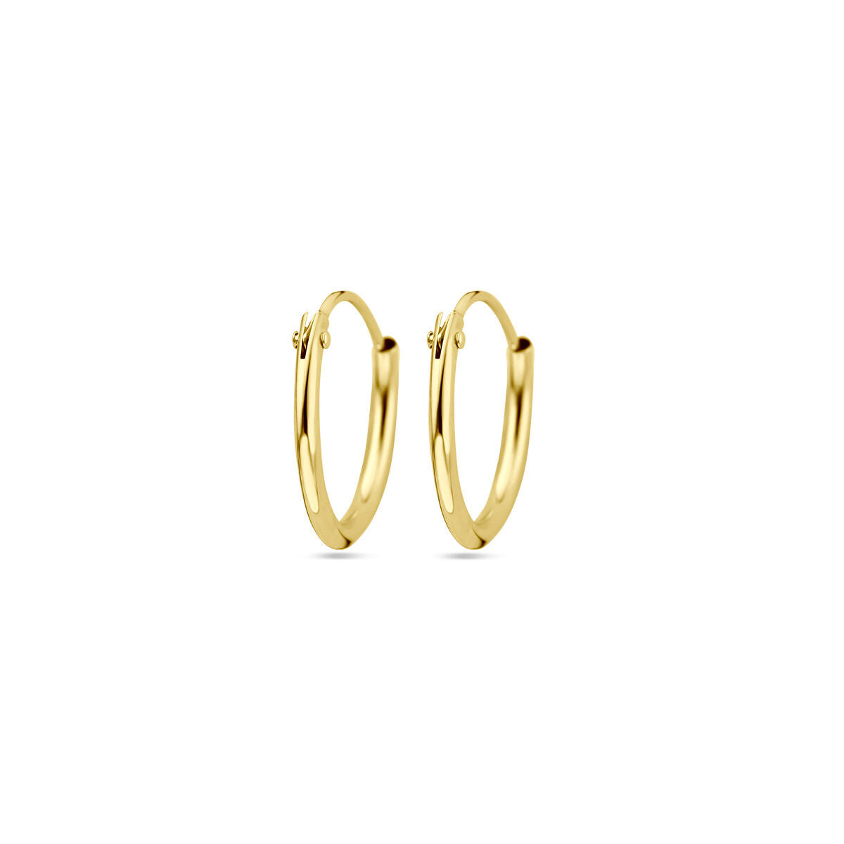Oorbellen ronde buis 14K geelgoud
