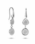 Zilveren gerhodineerde oorhangers poli/mat franse haak 29 mm - 1341740