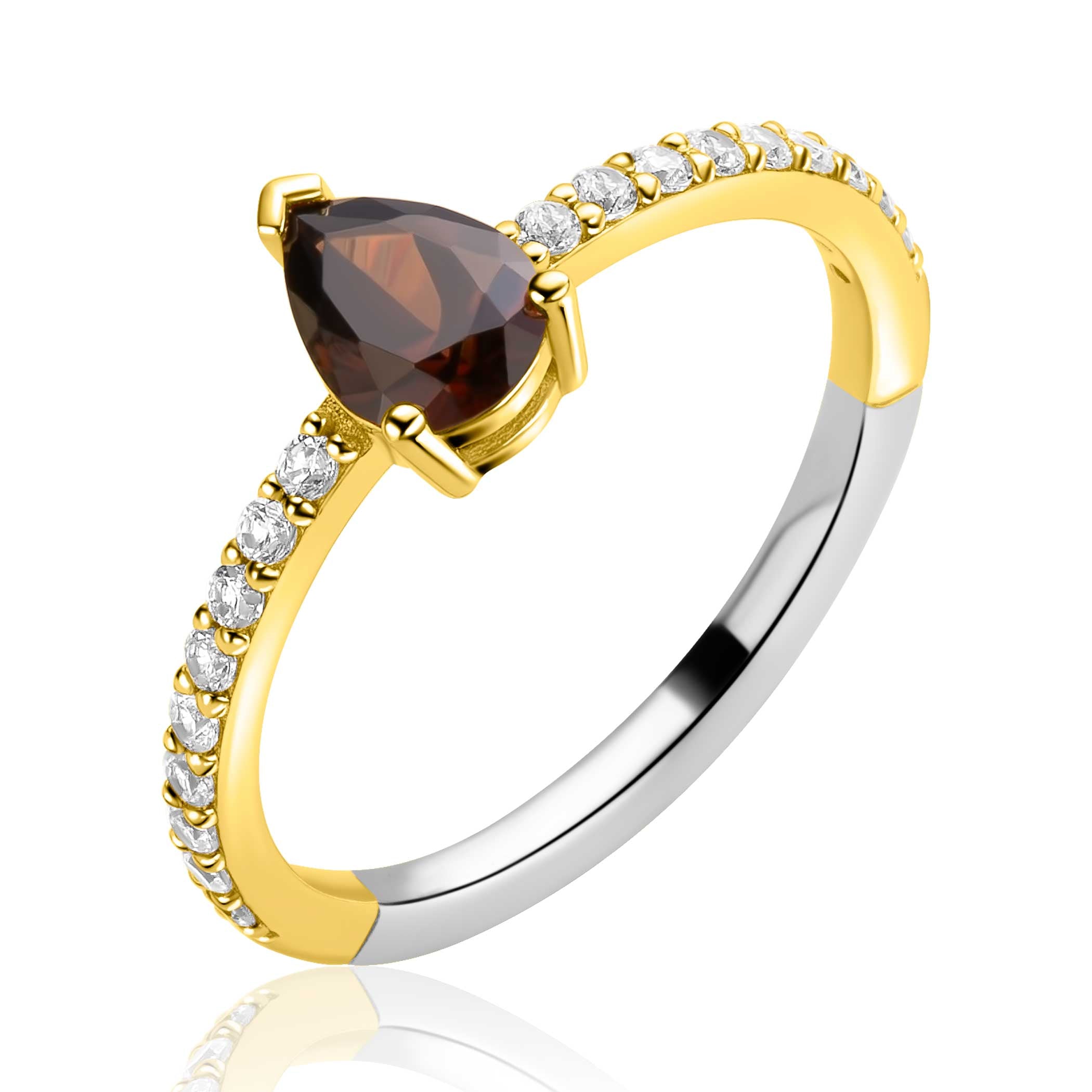 ZINZI Verguld Zilveren Ring met Witte Zirkonia - ZIR2804