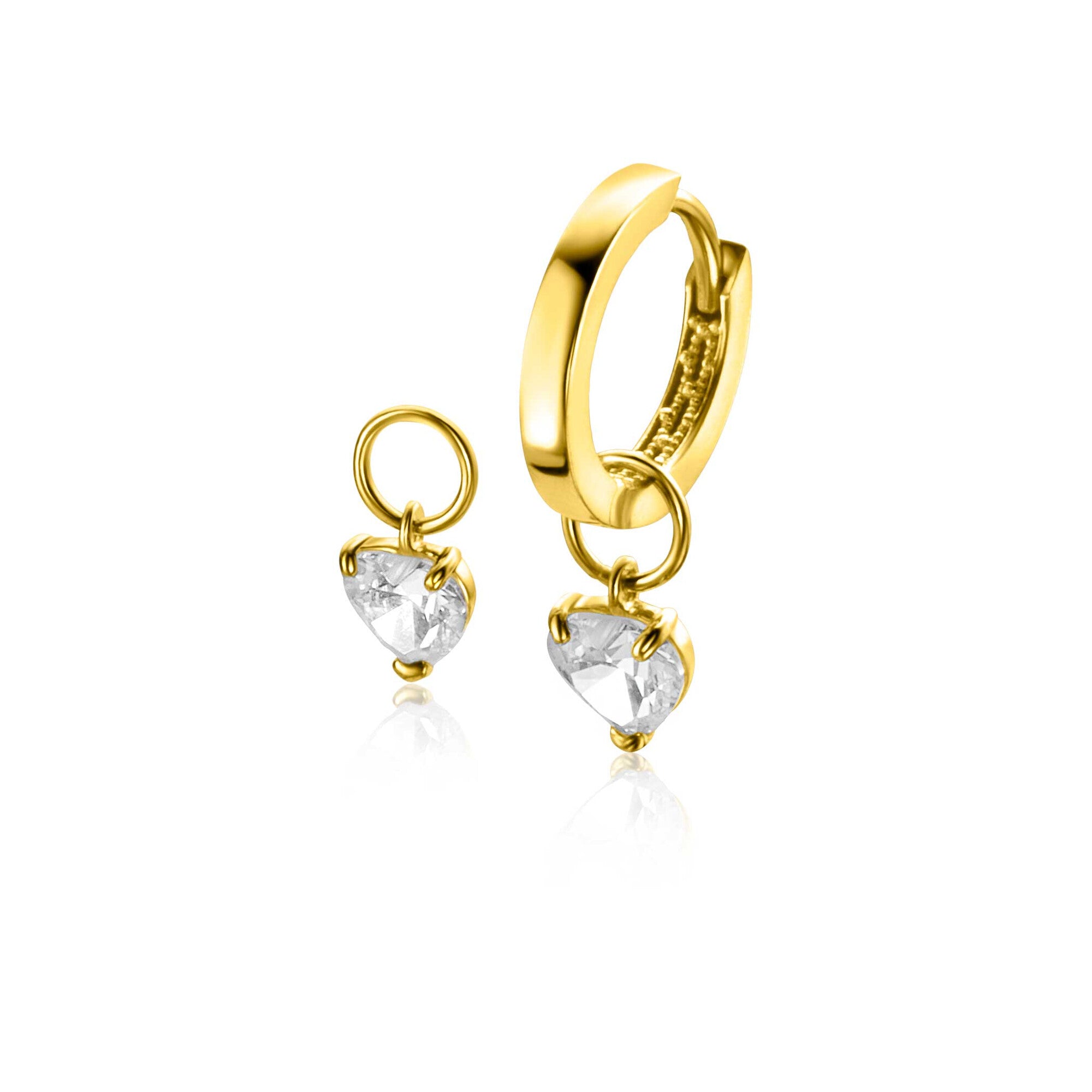 ZINZI 14K Gouden Oorbedels ZGCH422 wit