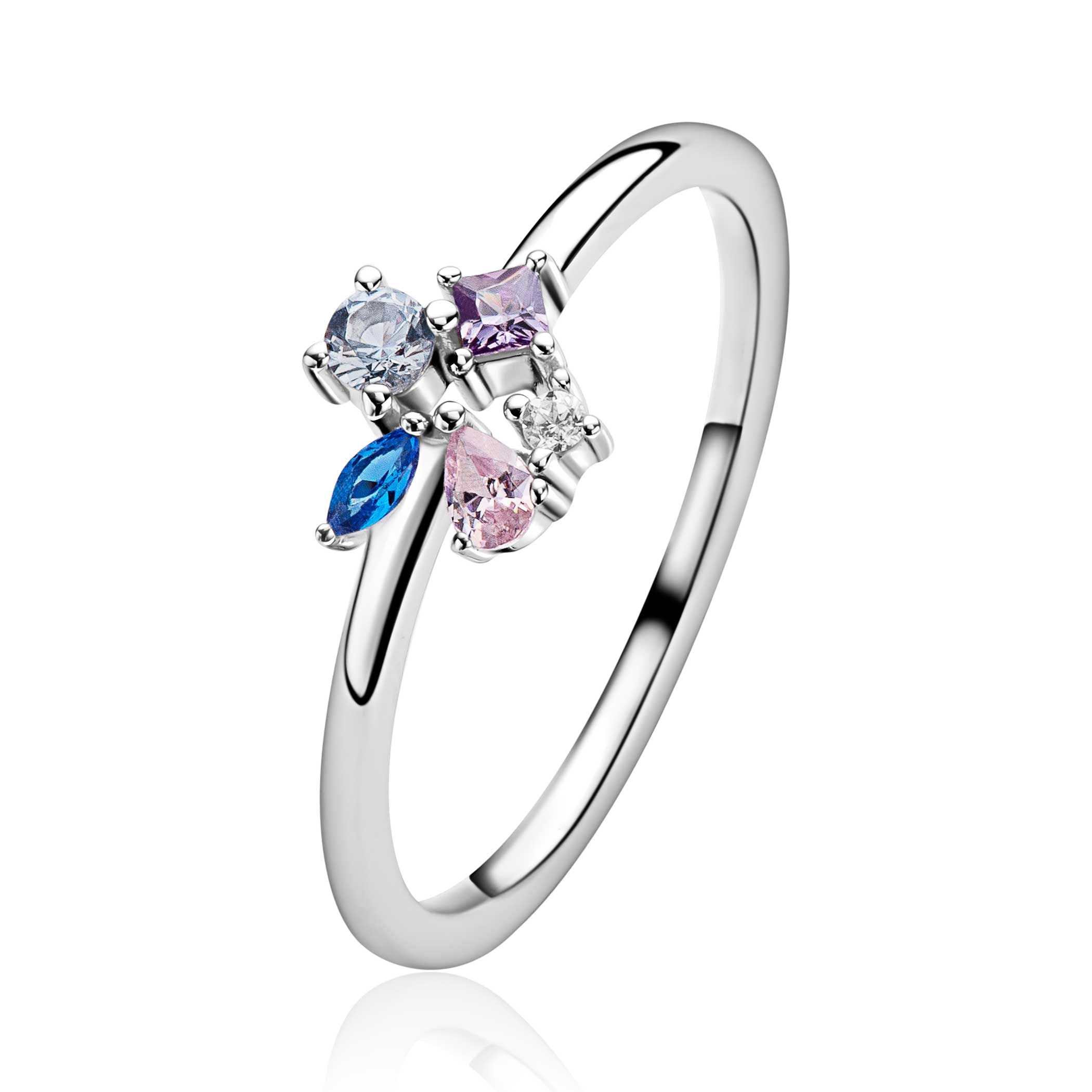 ZINZI Zilveren Ring met Roze Kleursteen - ZIR2866