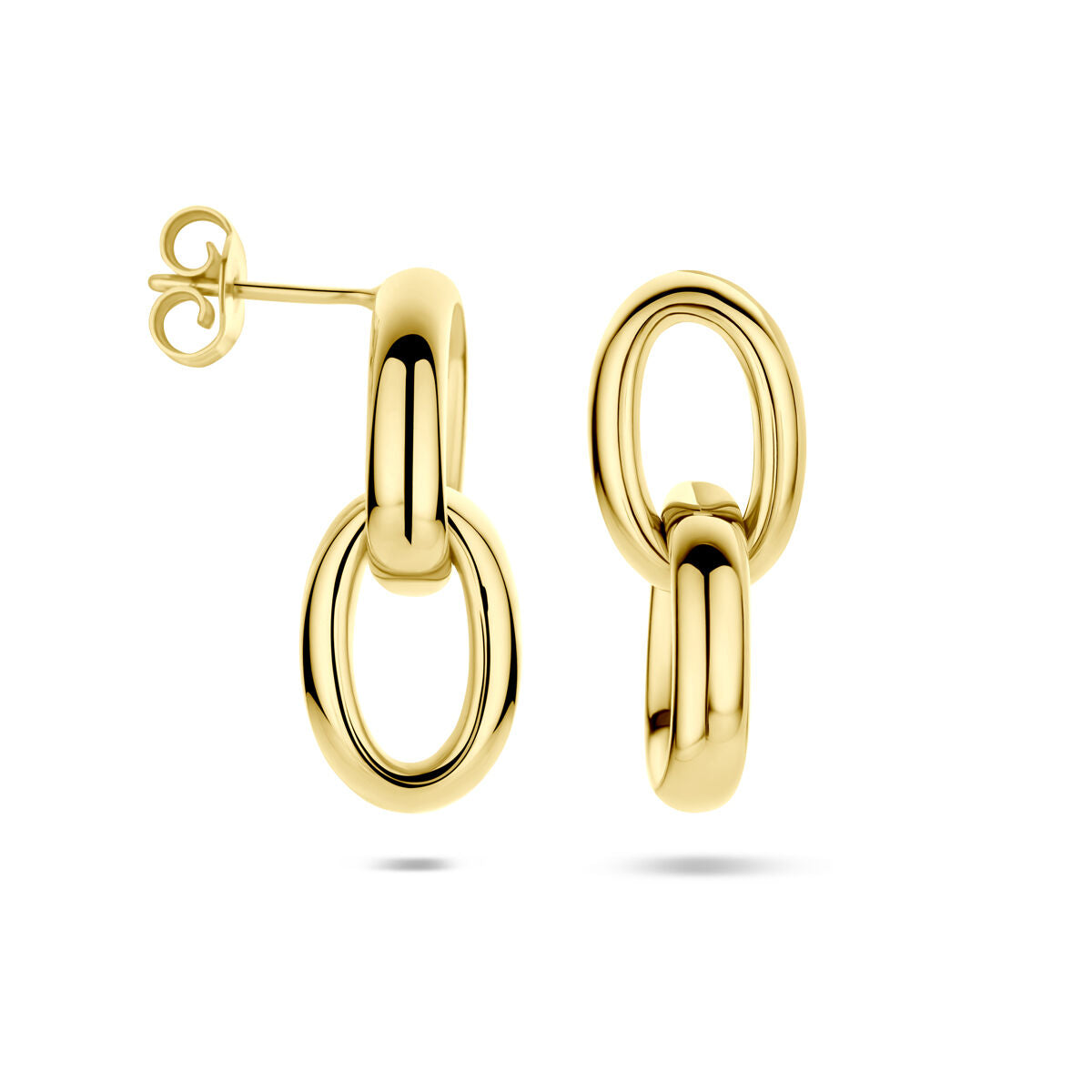 14K geelgouden oorhangers schakel 24 mm - 4034405 - PansiteNederland.nl