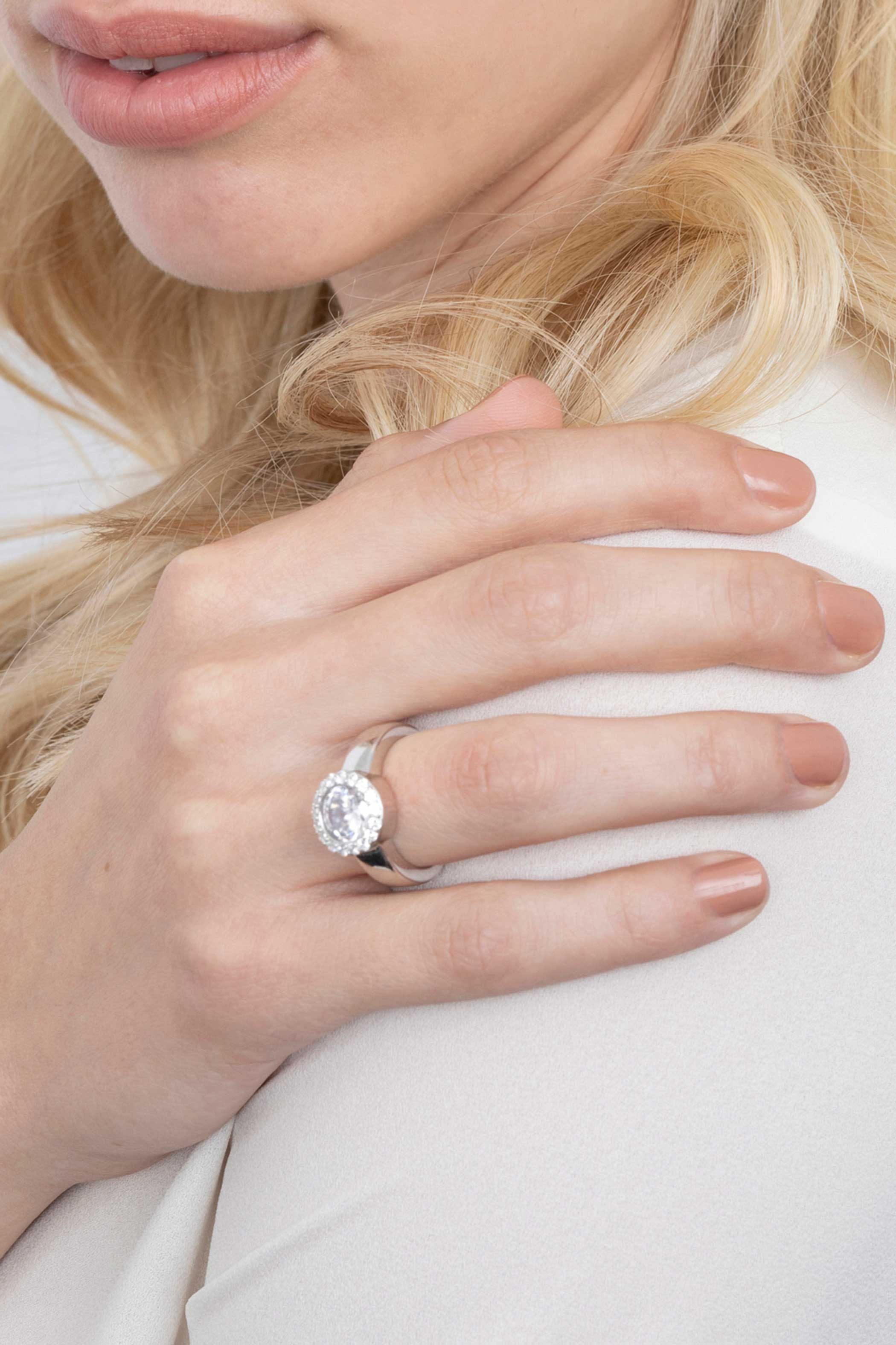 ZINZI Zilveren Ring met Zirkonia ZIR4