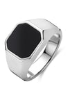 Zilveren Gerhodineerde Zegelring Onyx 1340666