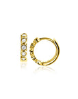 Zinzi Gold 14 krt gouden oorringen met ronde zettingen bezet met witte zirkonia's, luxe klapsluiting 13mm x 2,7mm buis ZGO507
