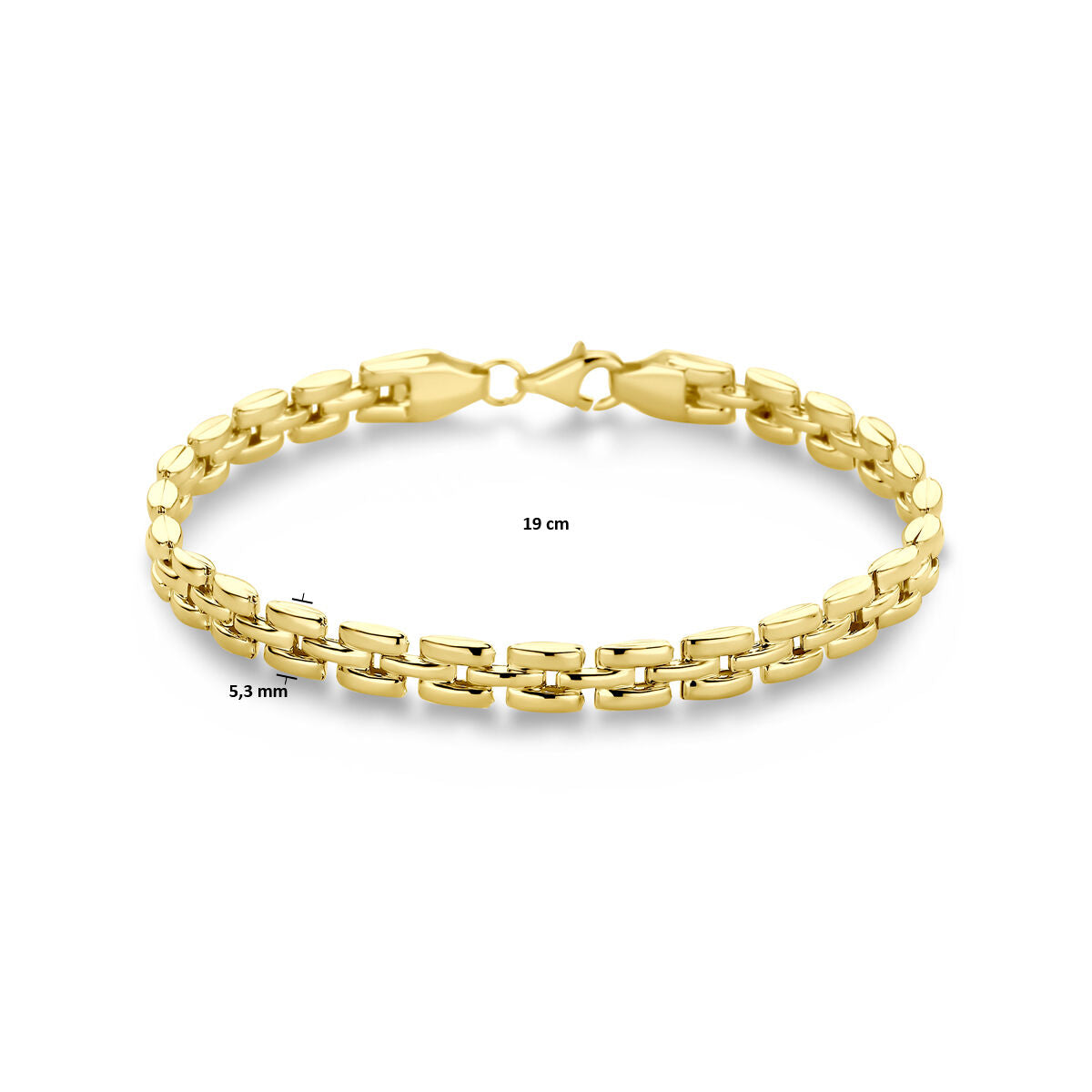 Armband panter 5,3 mm 19 cm 14K geelgoud