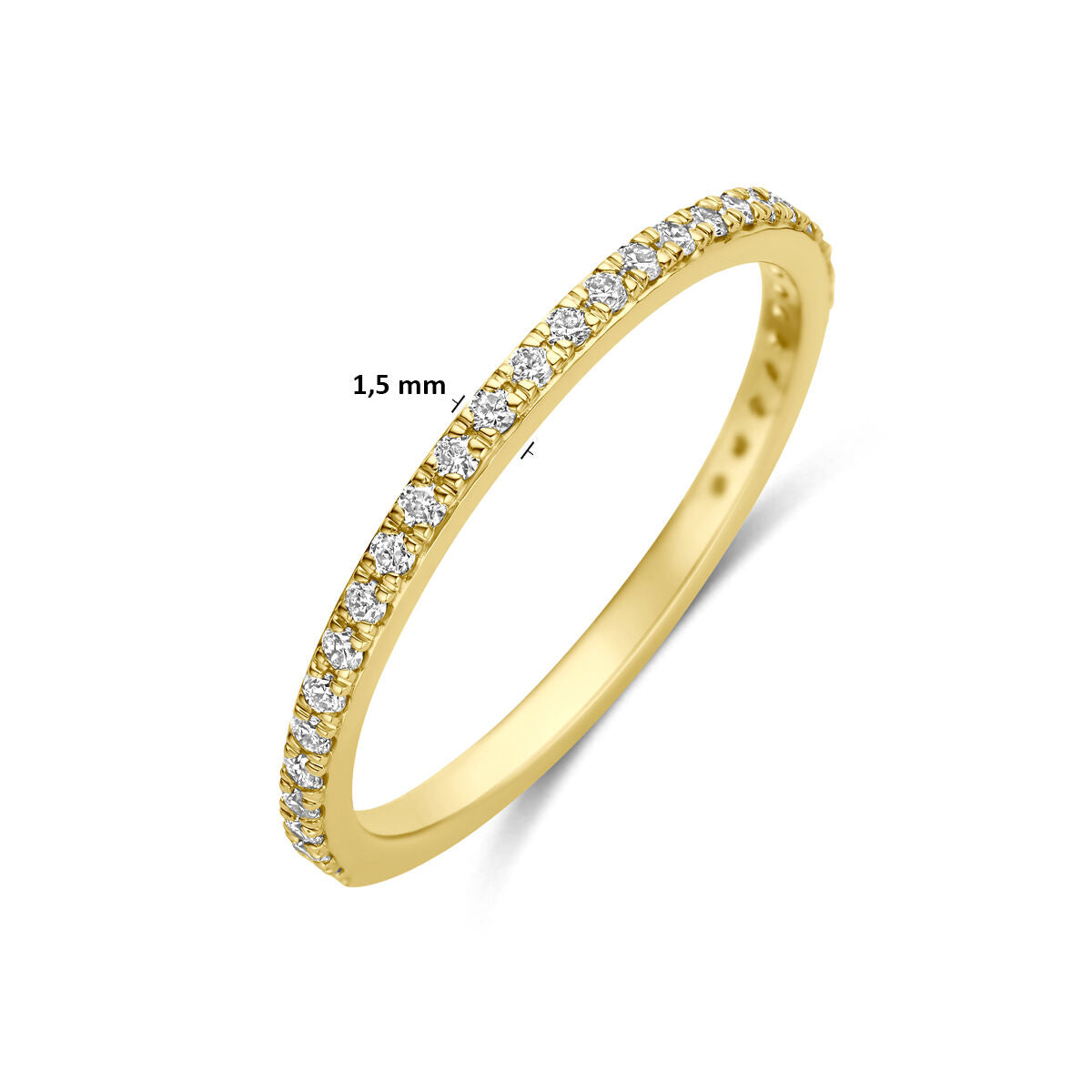 Ring lab grown diamant 0.25ct f vs 14K geelgoud wit