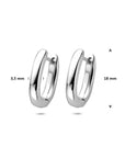 Zilveren gerhodineerde klapoorringen 18 mm - 1342108