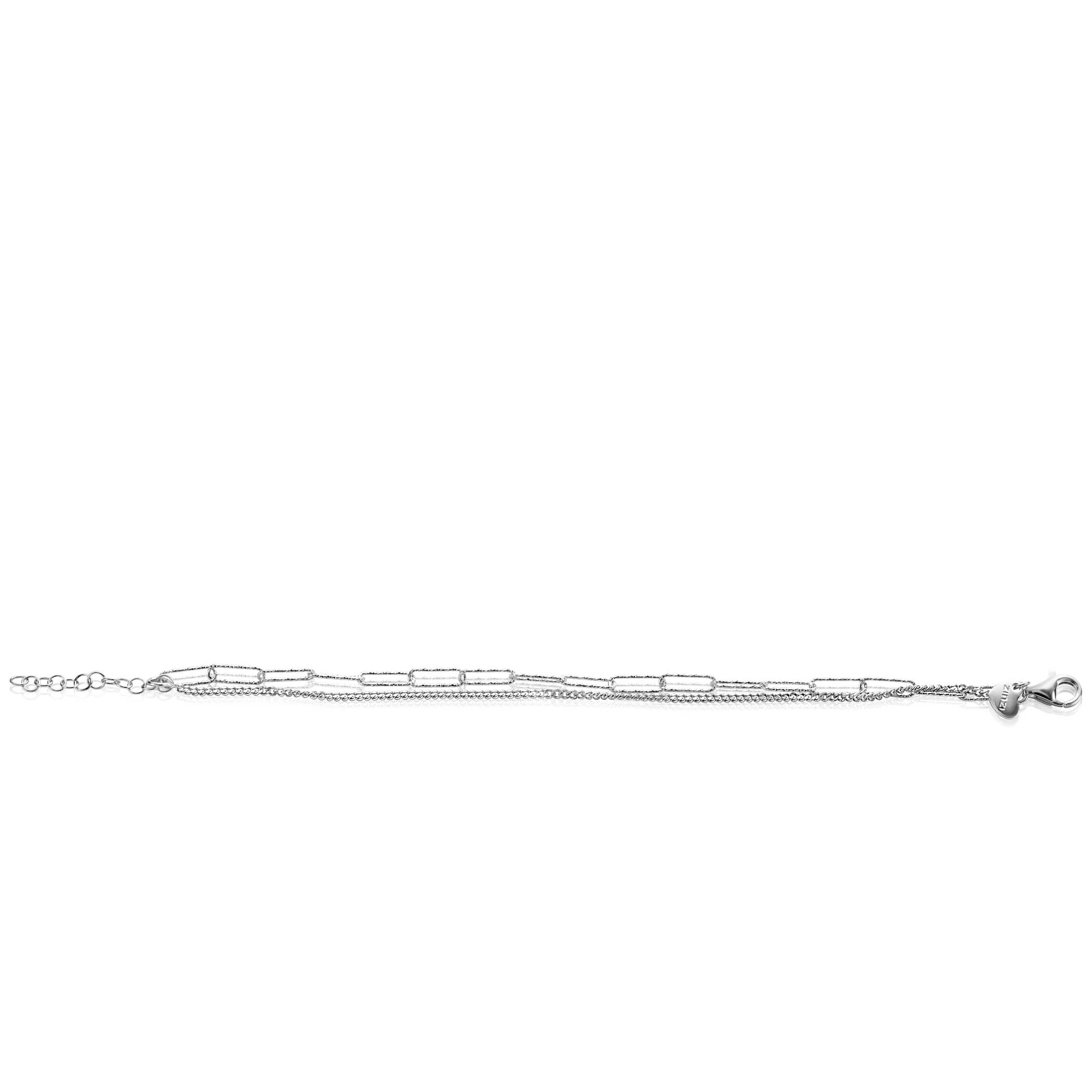 ZINZI zilveren multi-look armband met gourmette en paperclip schakels - ZIA2367
