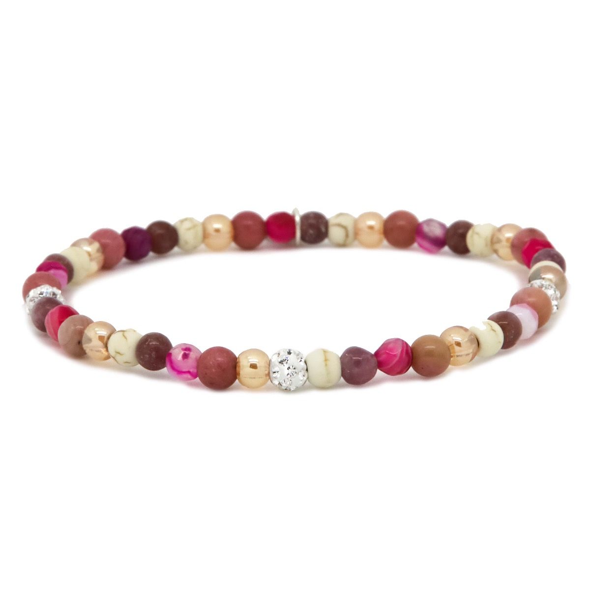 Karma armband Spiral ANNA xxs elastic (white crystal) 4mm - 84564EL - PansiteNederland.nl