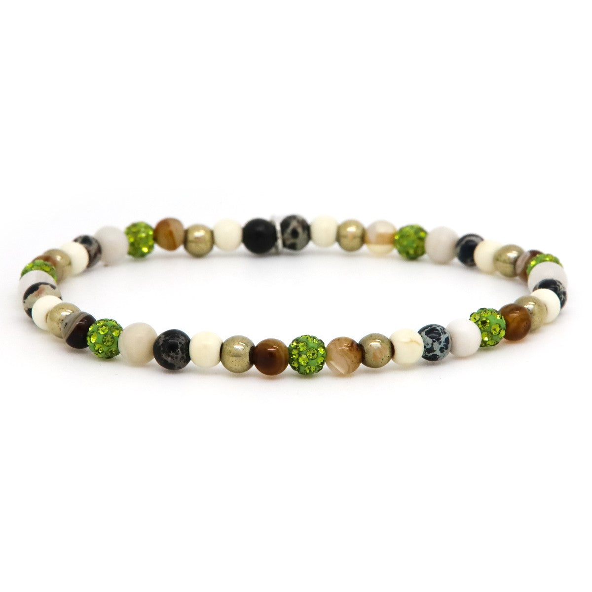 Karma armband Spiral Livia Nové XXS Elastic (green crystal) 84635EL - PansiteNederland.nl