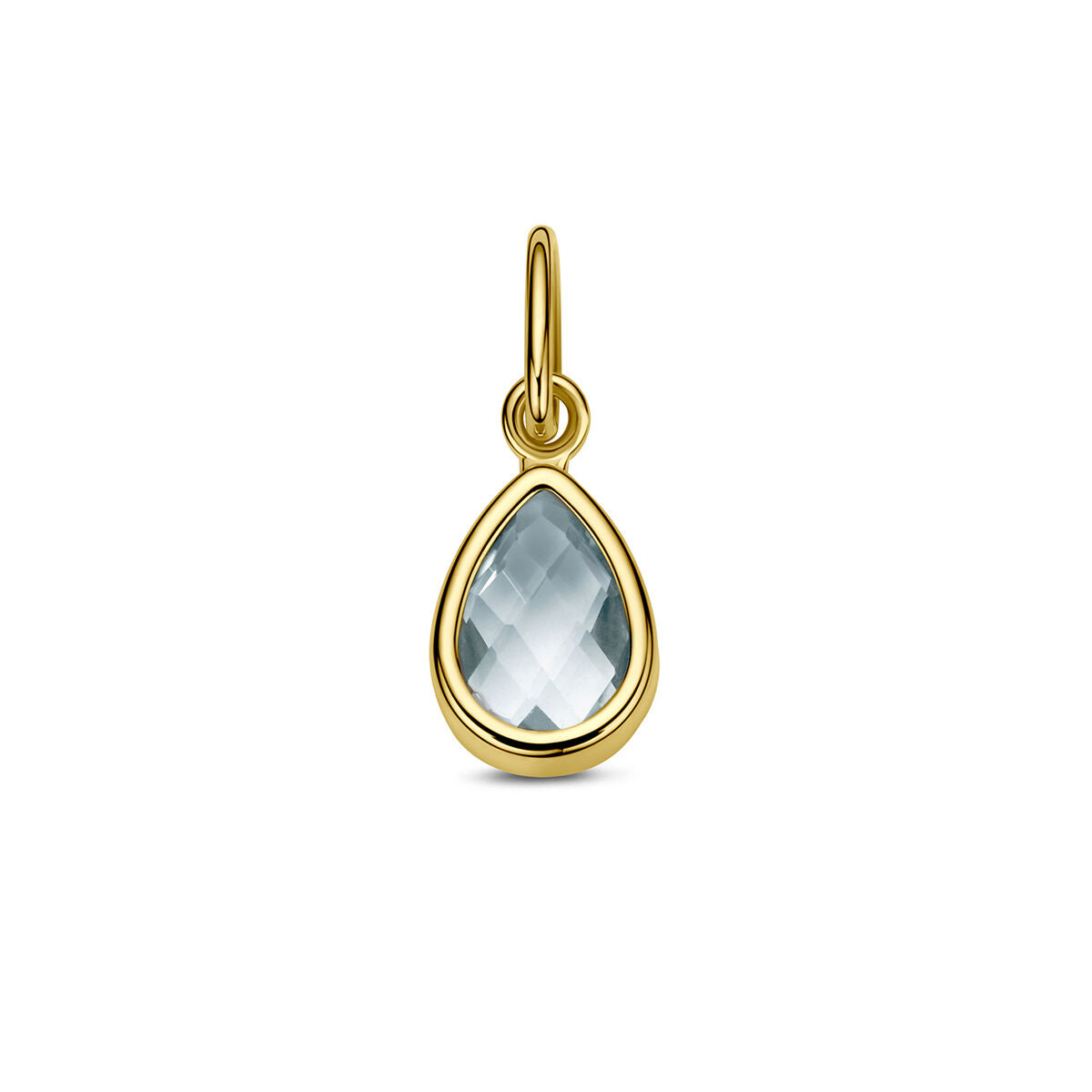 Hanger blauw topaas 14K geelgoud 7,5 mm