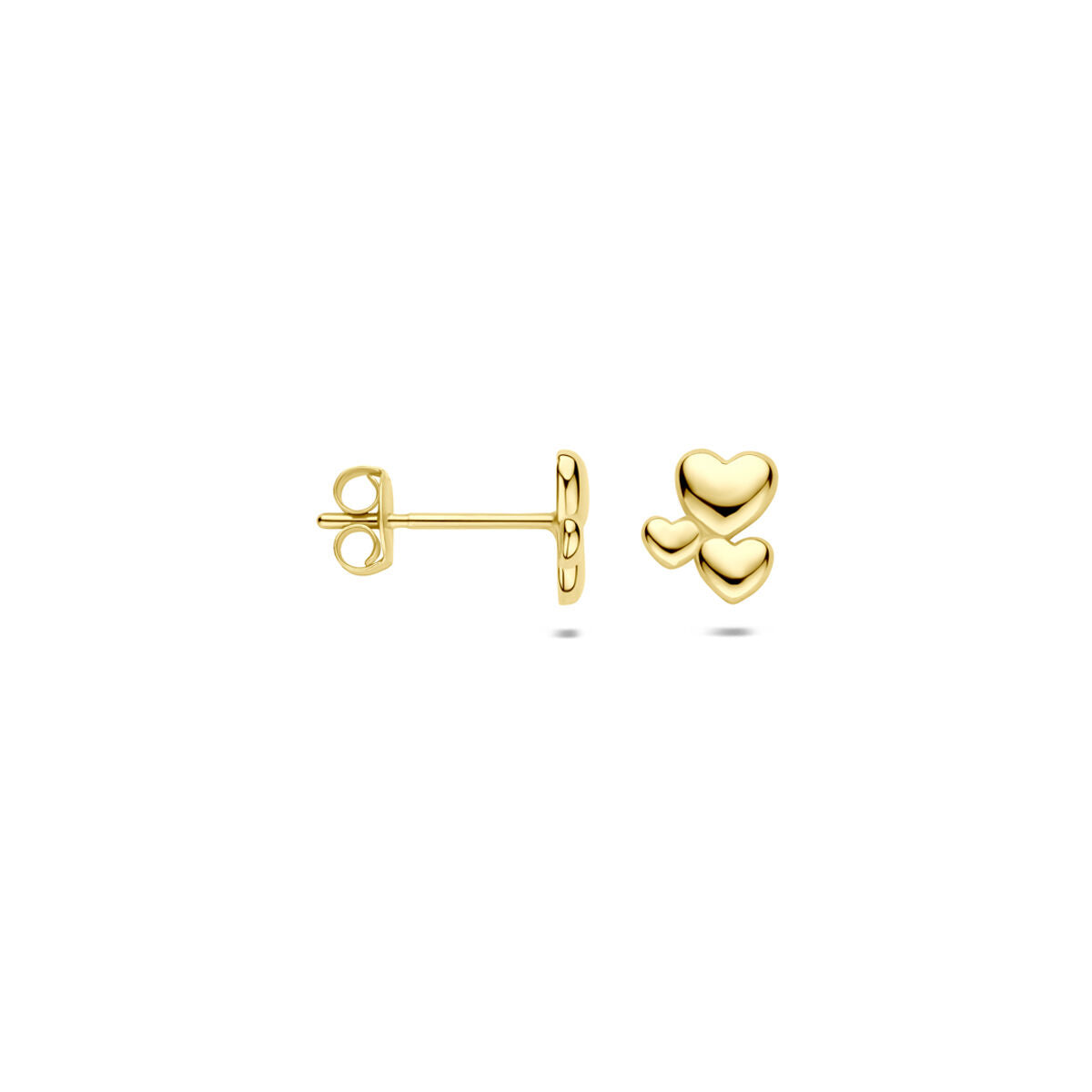 Oorknoppen hartjes 9K geelgoud 6 mm