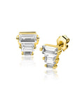 ZINZI gold plated zilveren oorstekers piramidevorm 3-baguette zirkonia 5,5mm ZIO2723Y - PansiteNederland.nl
