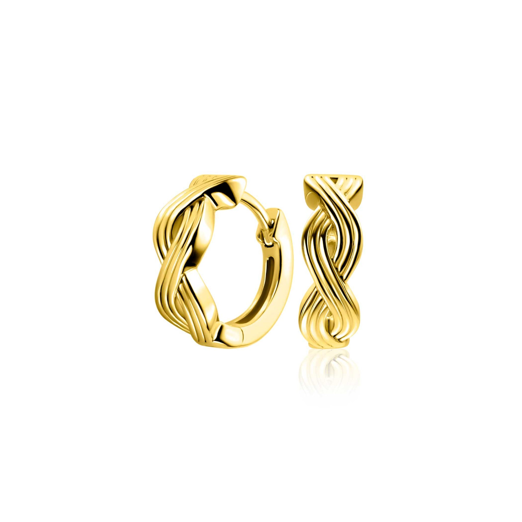 Zinzi 15mm gold plated zilveren oorringen met luxe Infinity teken en klapsluiting ZIO2684 - PansiteNederland.nl