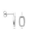 Zilveren gerhodineerde oorknoppen zirkonia 16,5 mm - 1341689
