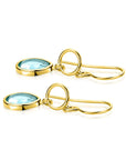 ZINZI gold plated zilveren oorhangers turquoise peer en open rondje 36mm ZIO2716G - PansiteNederland.nl