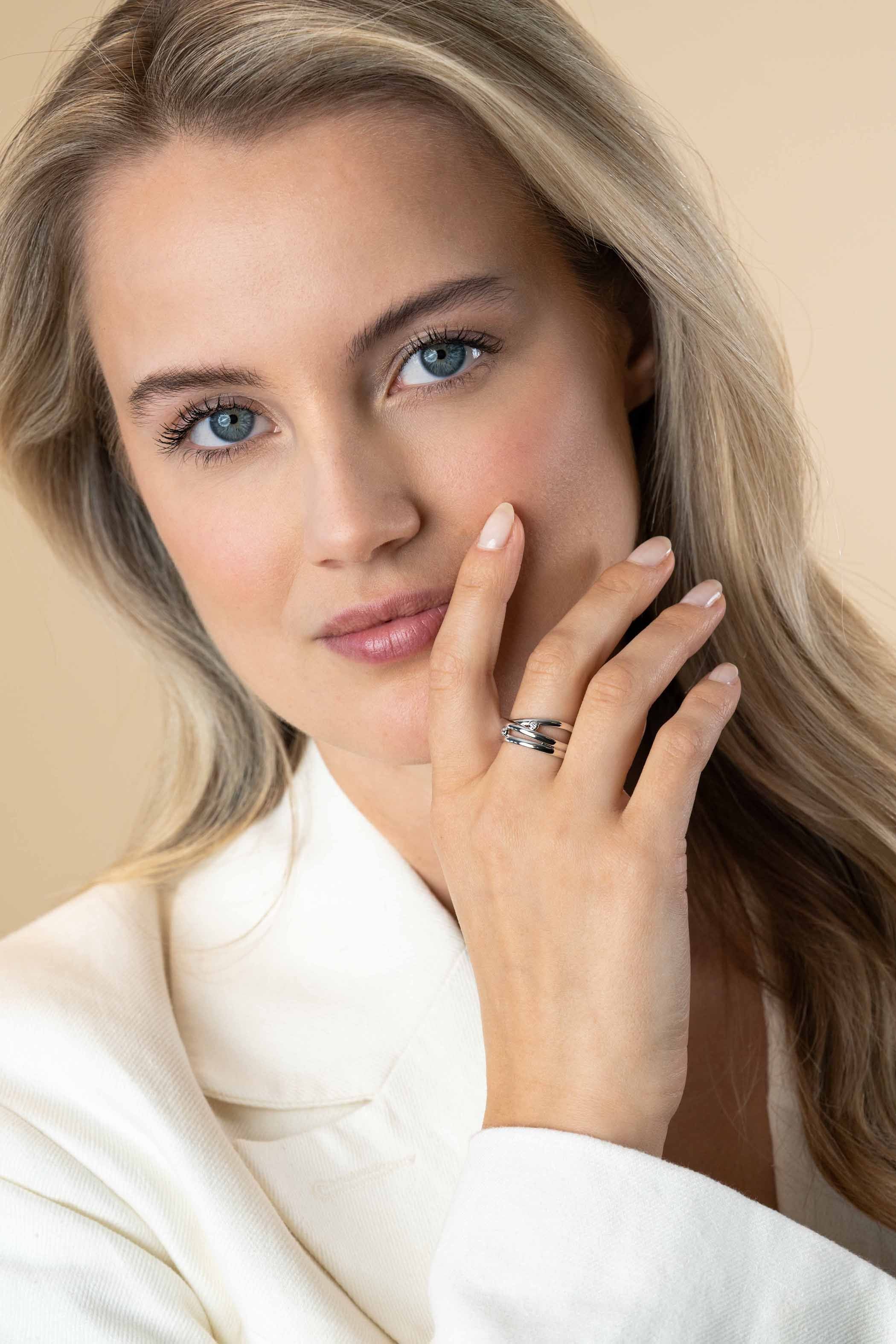 ZINZI Zilveren Ring met Witte Zirkonia - ZIR2571