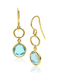 ZINZI gold plated zilveren oorhangers turquoise peer en open rondje 36mm ZIO2716G - PansiteNederland.nl