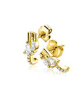 Zinzi 12mm gold plated zilveren multi-look oorstekers met peervormige en ovale witte zirkonia's ZIO2689Y - PansiteNederland.nl