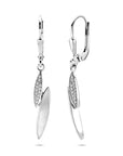 Zilveren gerhodineerde oorhangers zirkonia poli/mat 36 mm - 1341203