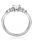 ZINZI zilveren verlovingsring met grote ovale witte zirkonia (7mm) en kleinere zirkonia's, met klein hartje aan de zijkant ZIR2698 - PansiteNederland.nl