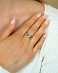 ZINZI zilveren multi-look ring (9mm breed) met 2 banen en verbonden staafje met witte zirkonia ZIR2728 - PansiteNederland.nl