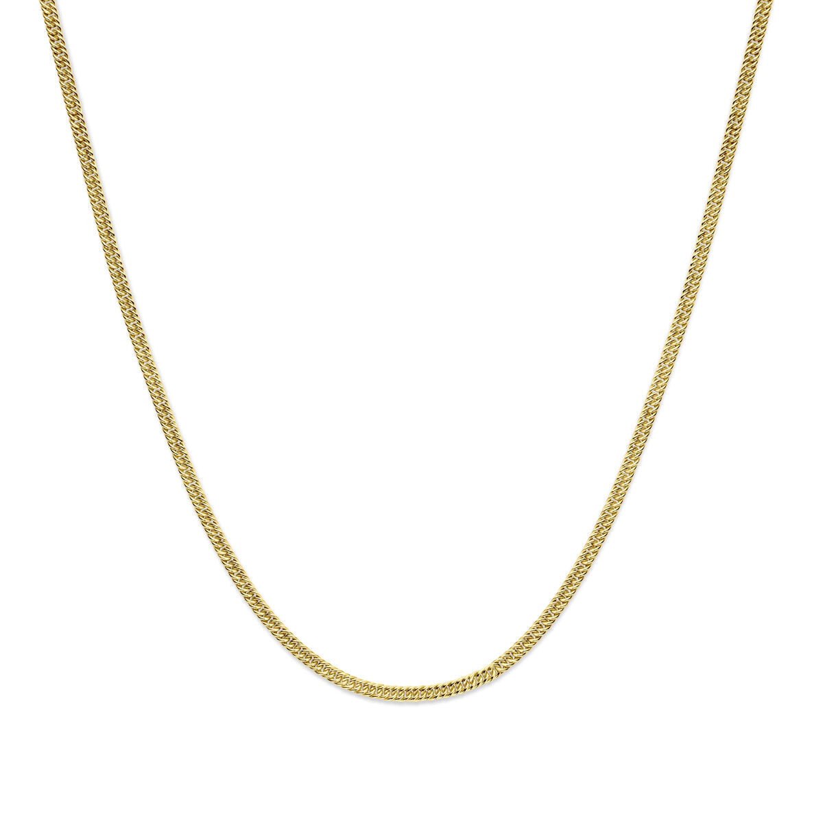 Fantasy Collection Collier gourmette massief 3,8 mm 45 cm Silgold (geel met zilverkern)
