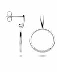 Zilveren gerhodineerde oorknoppen zirkonia 25 mm - 1341701