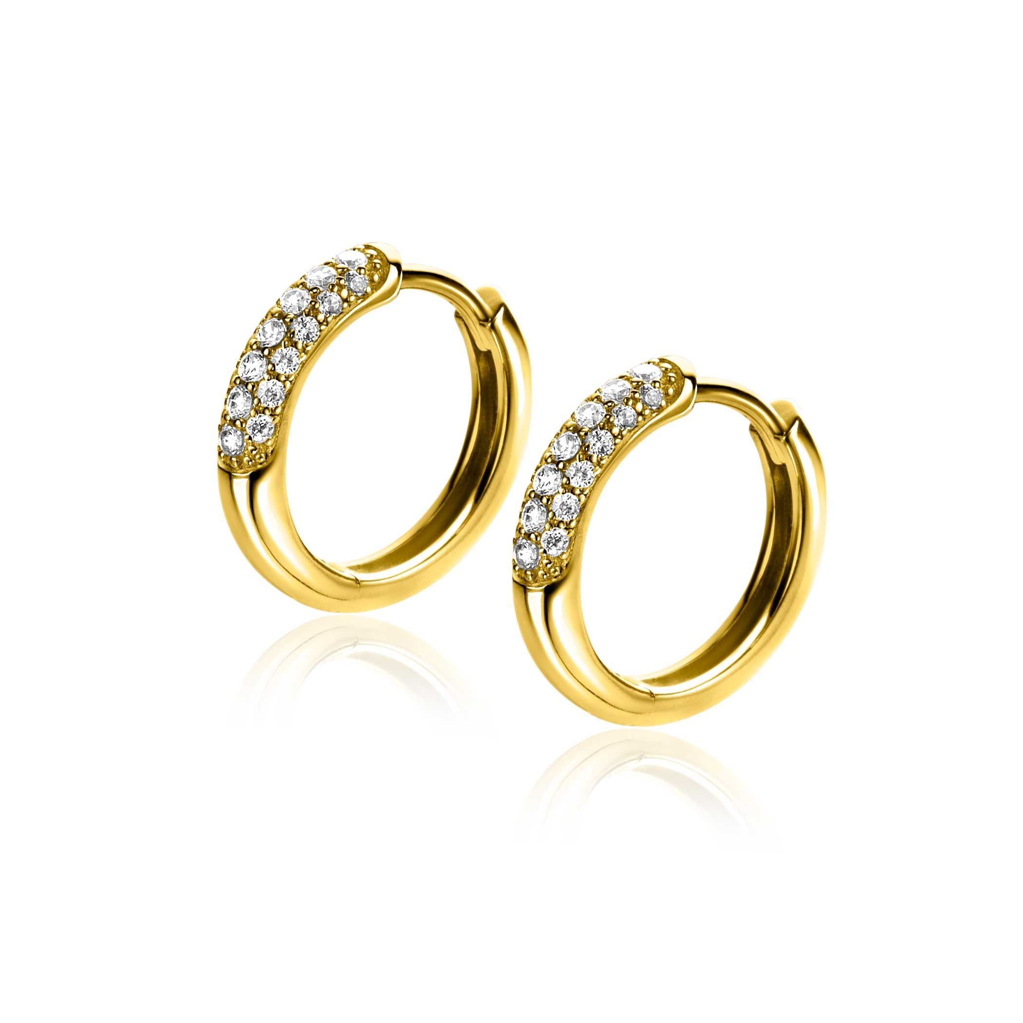 ZINZI Plated 14 X 3mm Zirkonia's Oorbellen - ZIO660G