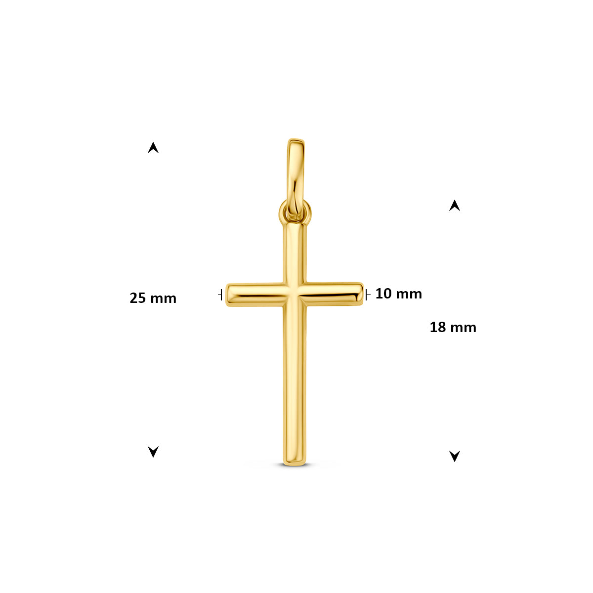 Hanger kruis 9K geelgoud 18 mm