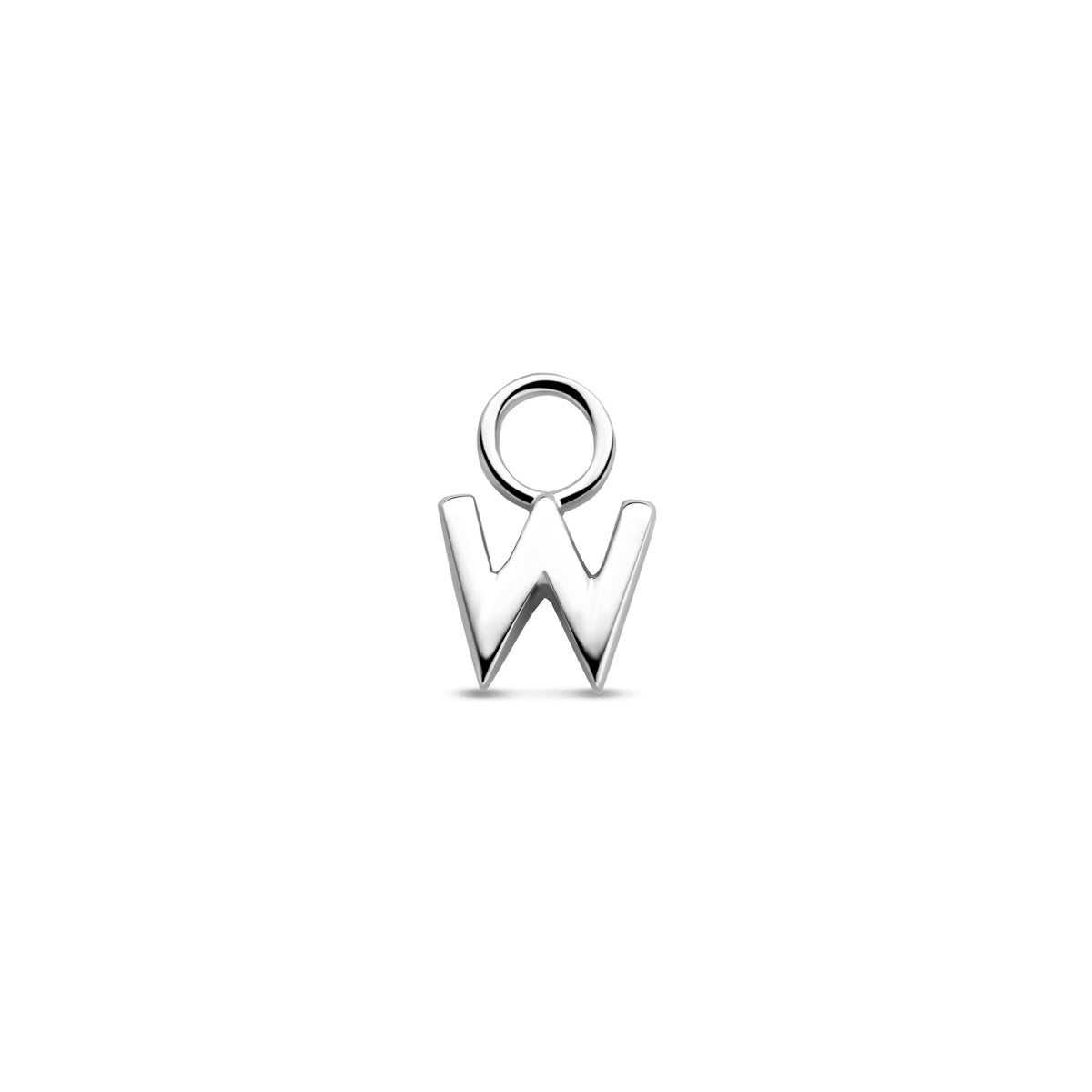 Oorringhanger letter W 6 mm zilver #Letter_W