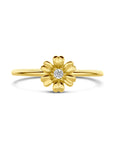 14K Geelgouden ring bloem en zirkonia 4031059