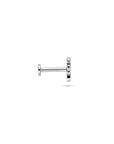 Zilveren gerhodineerde flat back piercing klavertje 6 mm - 1342185