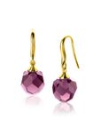 Zinzi 27mm gold plated zilveren oorhangers met paarse bead 10mm ZIO266PG - PansiteNederland.nl