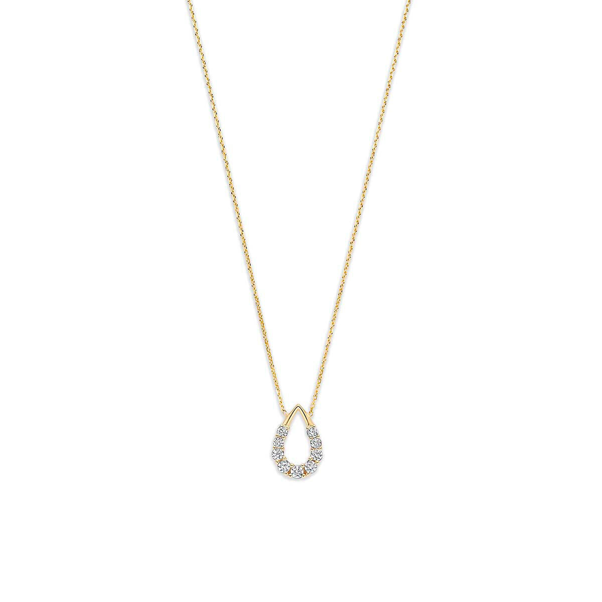 Collier druppel zirkonia 9K geelgoud 41 - 43 - 45 cm