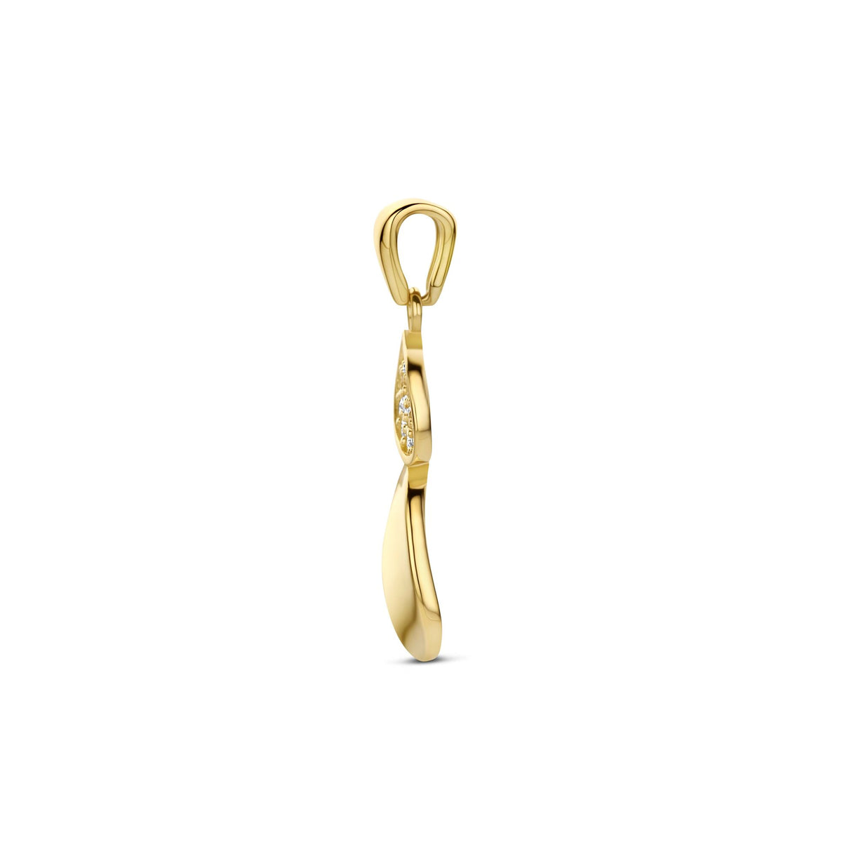 Hanger zirkonia 9K geelgoud 18,5 mm