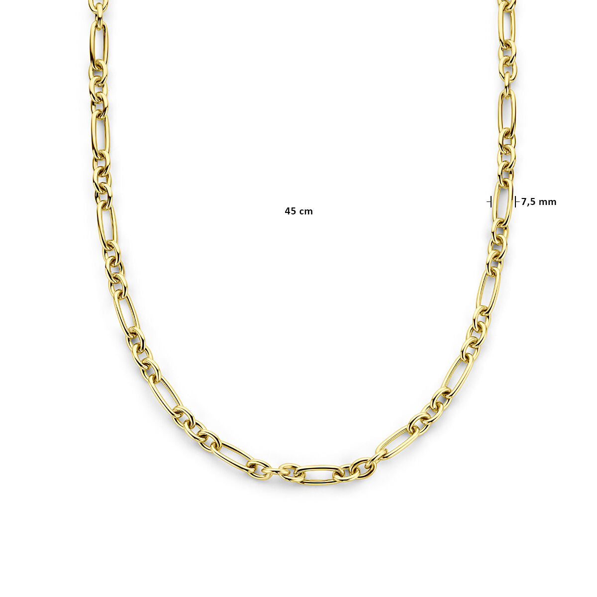 14K geelgoud collier 7,5 mm 45 cm 4029585 - PansiteNederland.nl