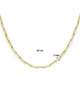 14K Geelgoud Collier Paperclip Vierkante Buis 3,0 mm 4022513 - PansiteNederland.nl