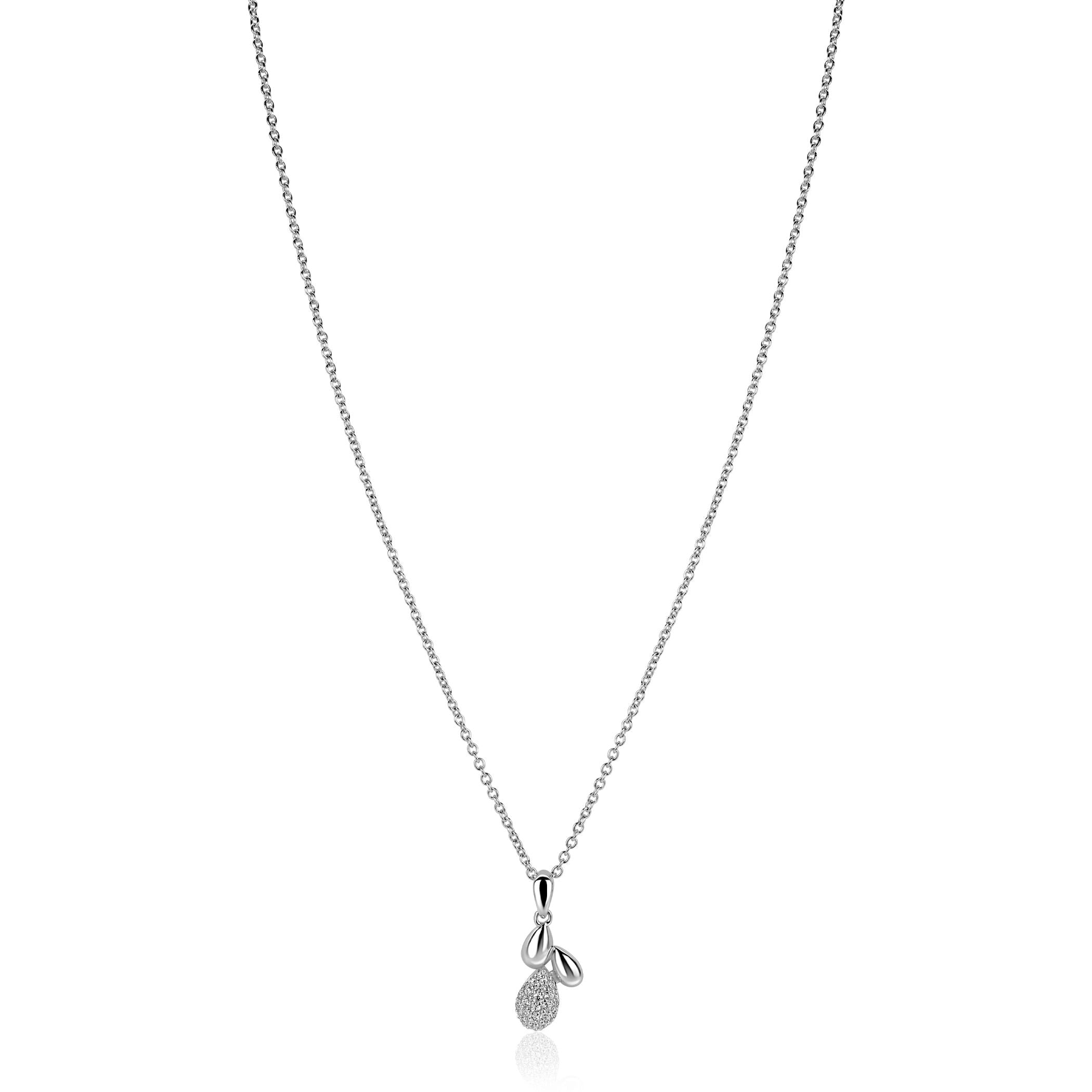 ZINZI Zilveren Ketting met Witte Zirkonia - ZIC2746