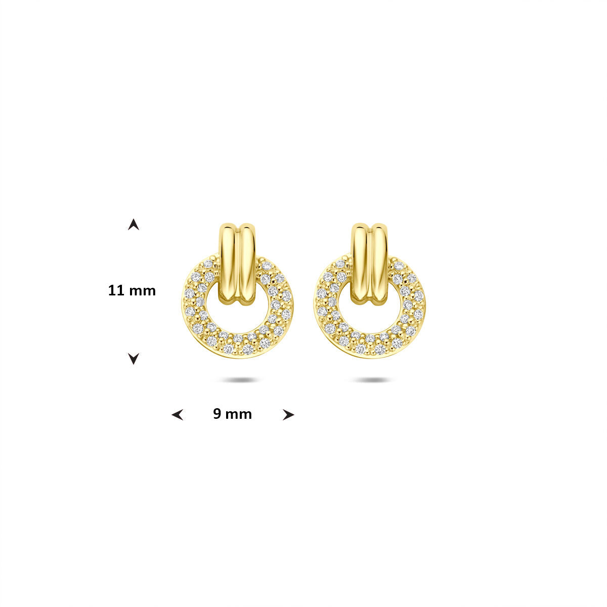 Fantasy Collection Oorbellen diamant 0.15ct (2x 0.075ct) h si 11 mm 14K geelgoud