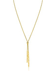 ZINZI Gold Plated Zilveren Venetiaanse Ketting met Druppel Hanger en Zirkonia 45-48cm ZIC2710G