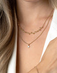Zinzi Gold Plated Zilveren Multi-Look Ketting met Ronde Witte Zetting en Bolletjes 40-47cm ZIC2520Y