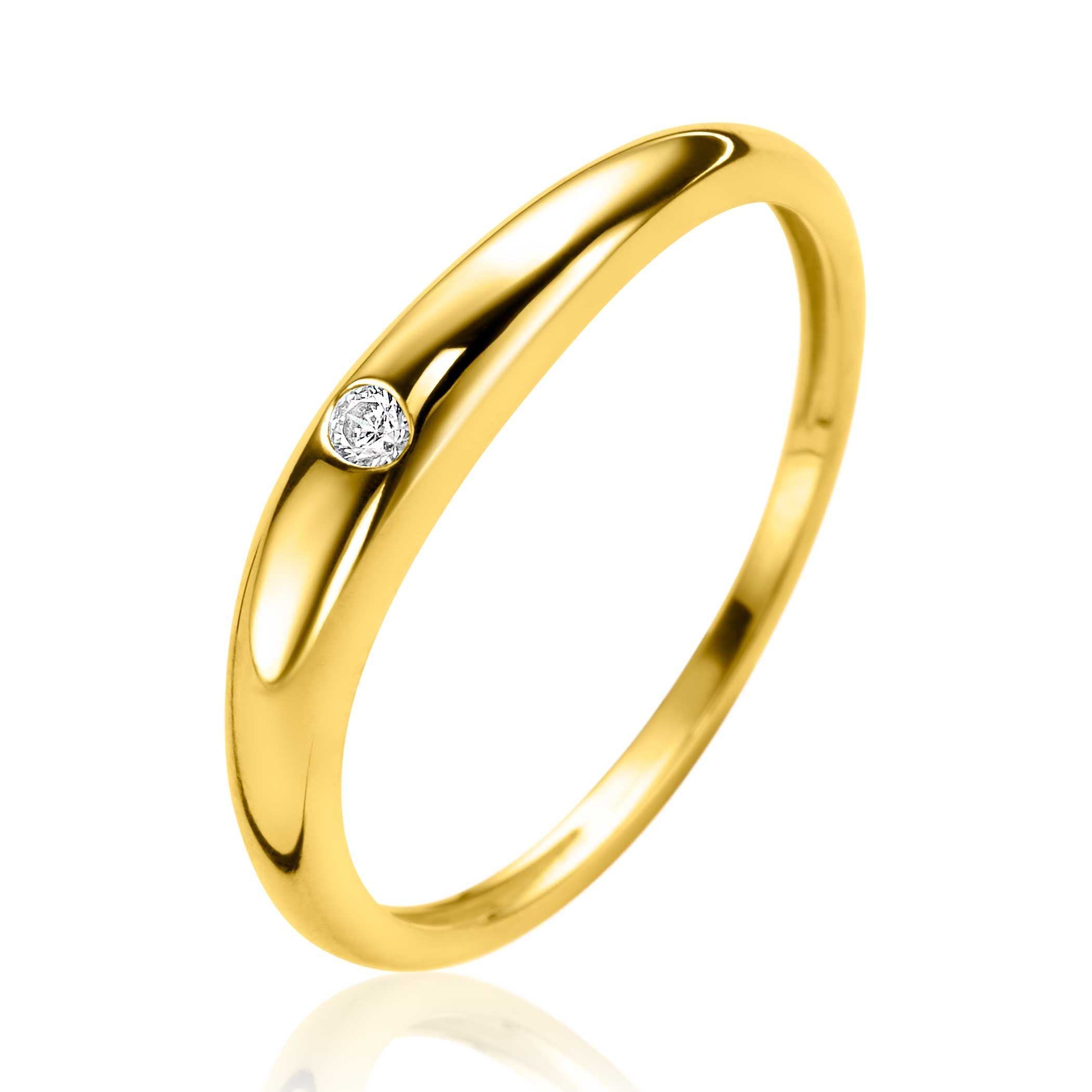 ZINZI 14K Gouden Ring met Witte Zirkonia ZGR535