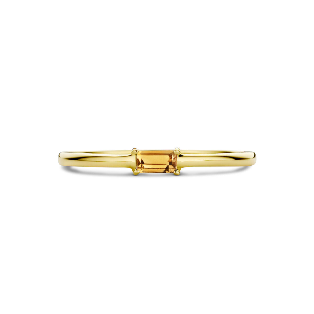 Ring met geboortesteen citrien november 14K geelgoud