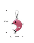 Zilveren gerhodineerde hanger dolfijn rood 1342059