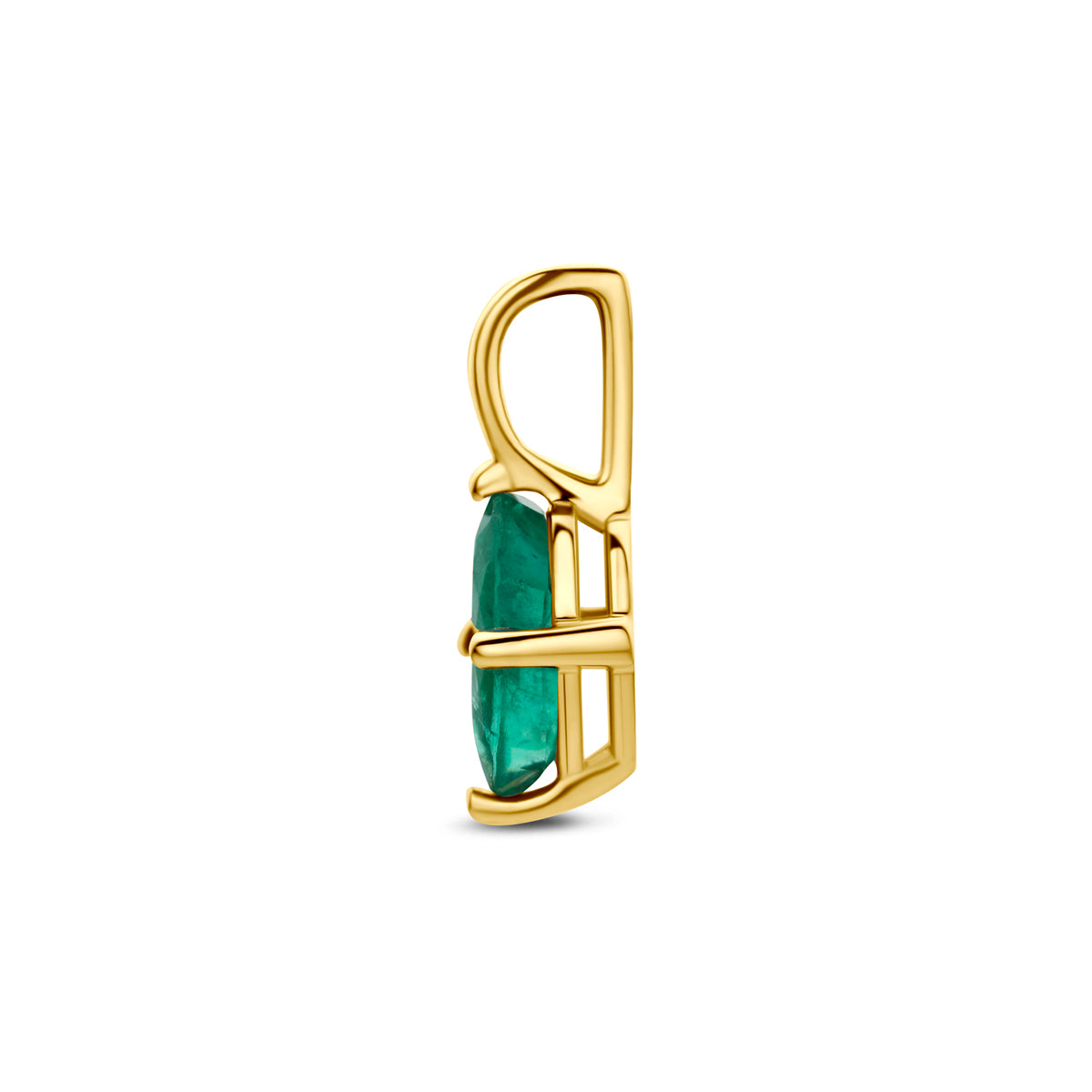Hanger smaragd 14K geelgoud 11,5 mm