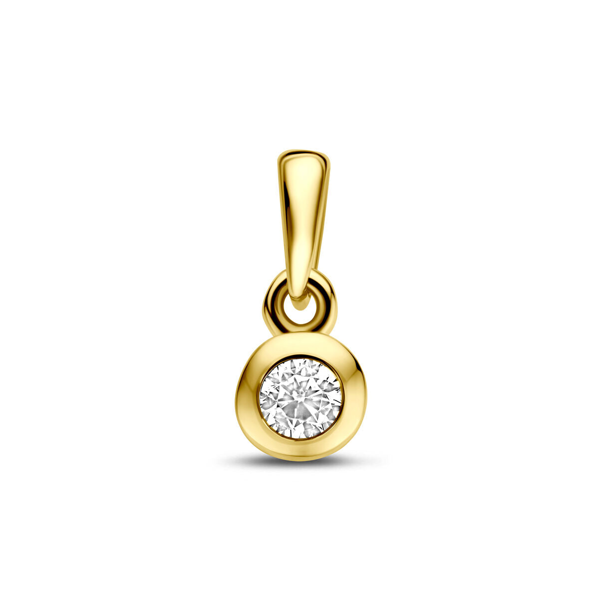 14K geelgouden hanger zirkonia 11 mm - 4034909 - PansiteNederland.nl