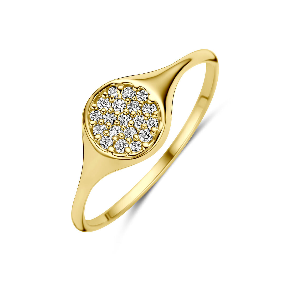 Ring zirkonia 14K geelgoud wit