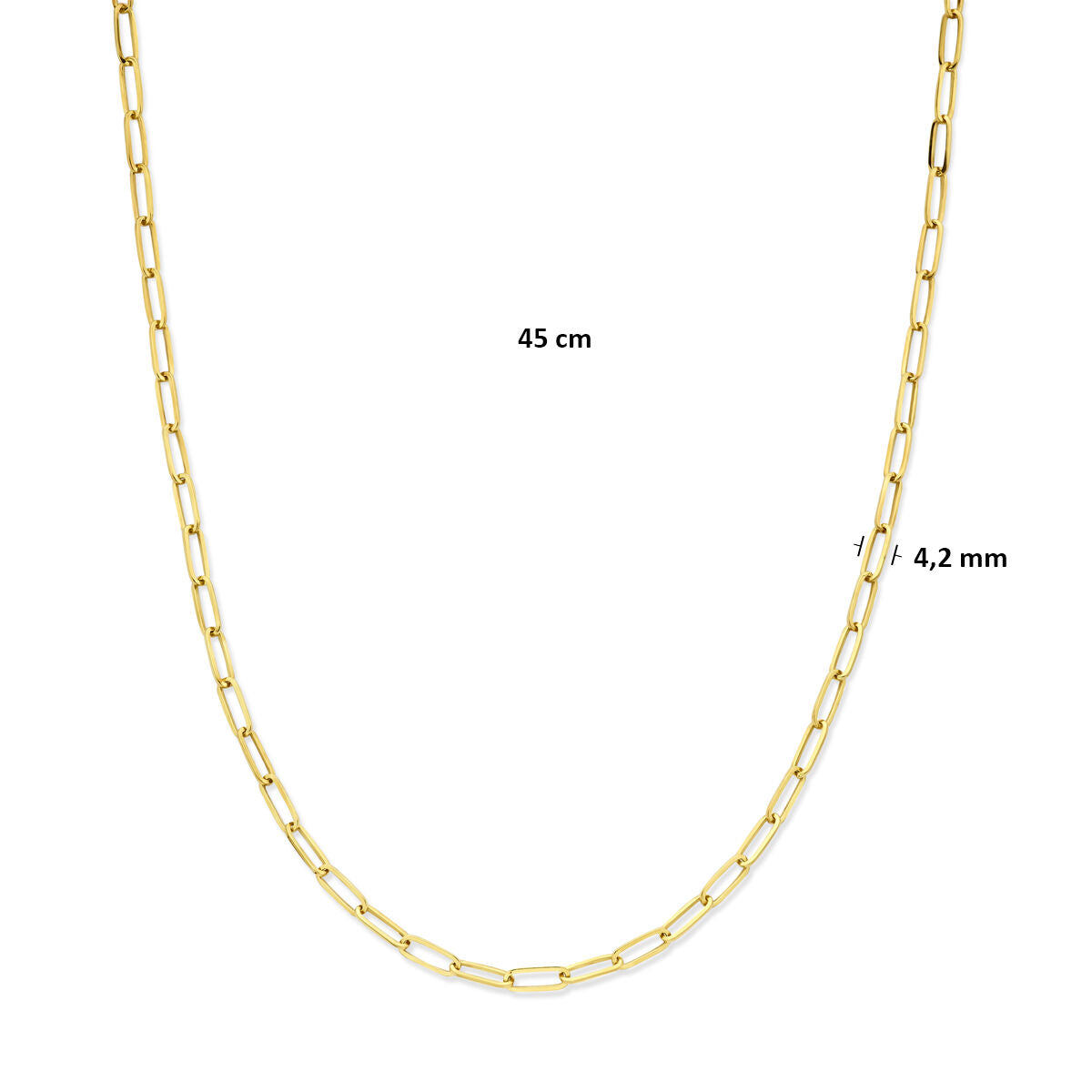 Fantasy Collection Collier 4,2 mm 45 cm massief Silgold (geel met zilverkern)